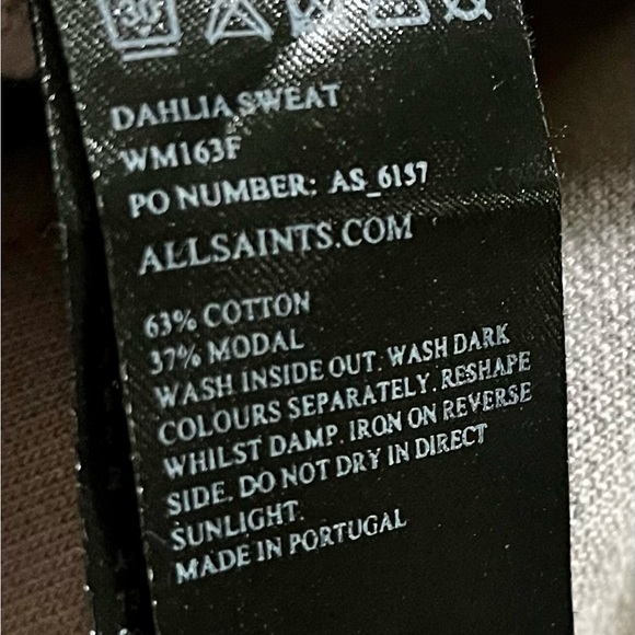 ALLSAINTS Dahlia grey Sweatshirt with zipper on the collar - Picture 7 of 16